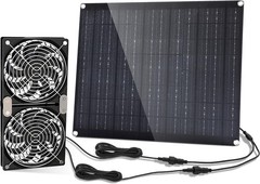 Solar Panel Fan kit, 30W Solar Powered Fan with Dual IPX7 Waterproof Fans for…