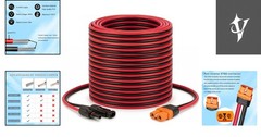 35FT Solar to XT60i Cable – Efficient Male-to-Female Connector for Power