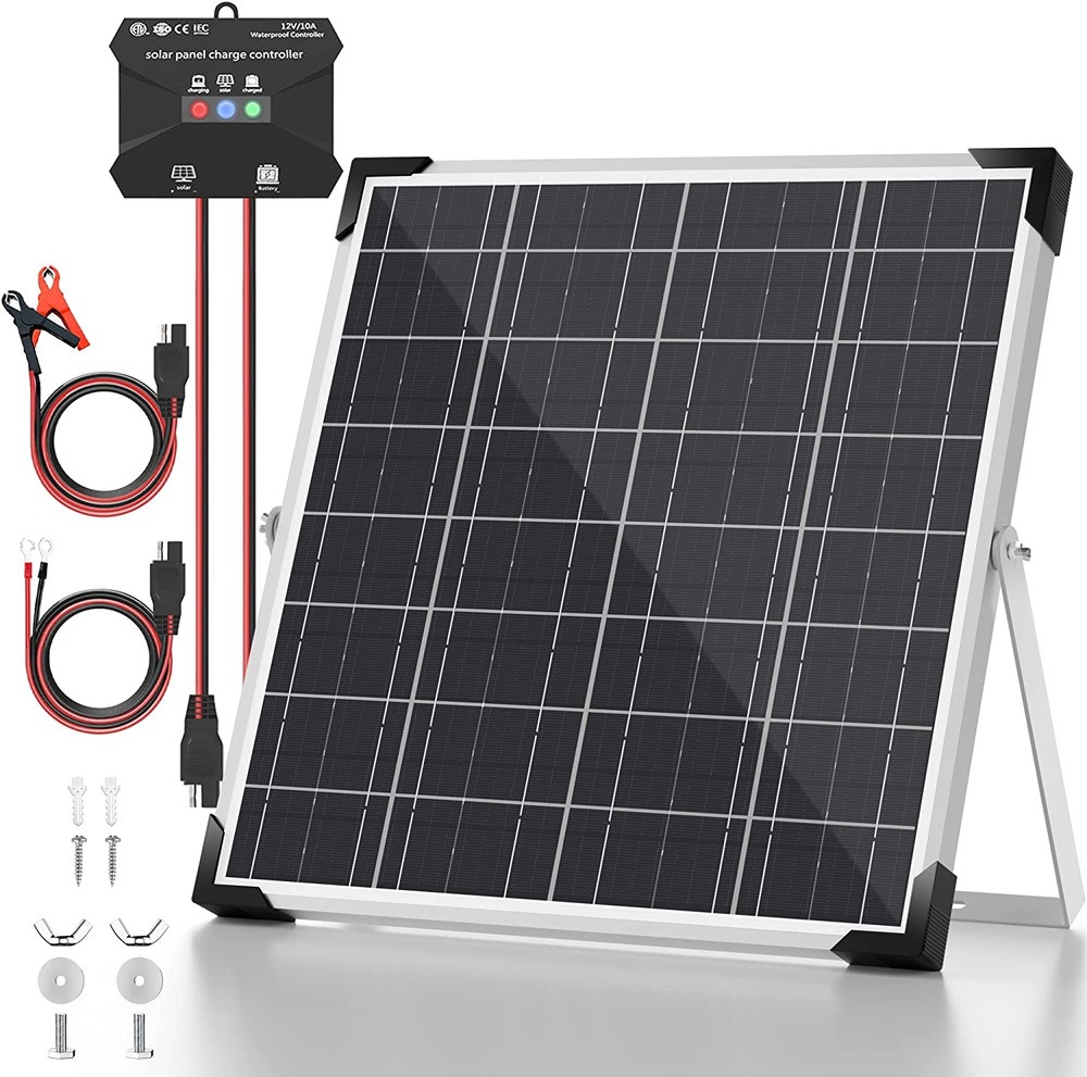 20W Solar Panel Battery Trickle Charger Maintainer+Upgrade 10A MPPT Charge Contr