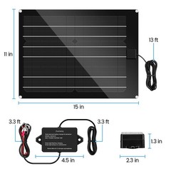 Zuomeng 15W Solar Panel Charger Maintainer 12V Battery