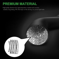 iPower Flexible 4 Inch 8 Feet Aluminum Ducting 4 Layer Protection Dryer Vent Hos