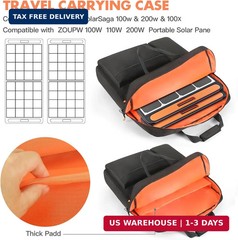 Padded Solar Panel Carrying Case Compatible with Jackery SolarSaga 100W 100X 200