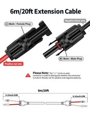 20FT 10AWG Solar Panel Extension Cable, 6mm² PV Wire with IP68 Male & Female …
