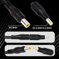 Solar Panel Connector to DC 8mm Adapter Extension Cable 16 AWG with DC Adapter