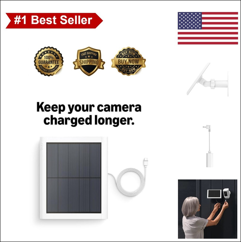 Solar Panel 4W USB-C Outdoor Camera Charger 360 Degree Adjustable Mount 6.5ft