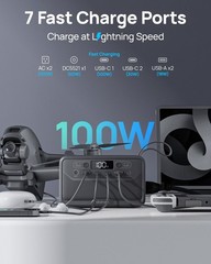 Portable Power Station 89.6Wh, 200W Surge, Power Bank with AC Outlet 100W
