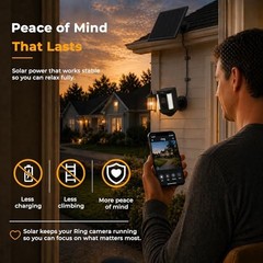 8W Solar Panel Charger for Ring Cameras with0FT Cable | Compatible with 1 Black