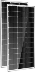 HQST 2Pcs 100W 12V Monocrystalline Solar Panel, up to 25% High Efficiency Module
