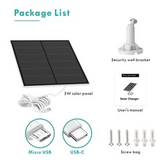 Solar Panel for Security Camera, 5W USB Solar Panel Compatible with Rechargea…