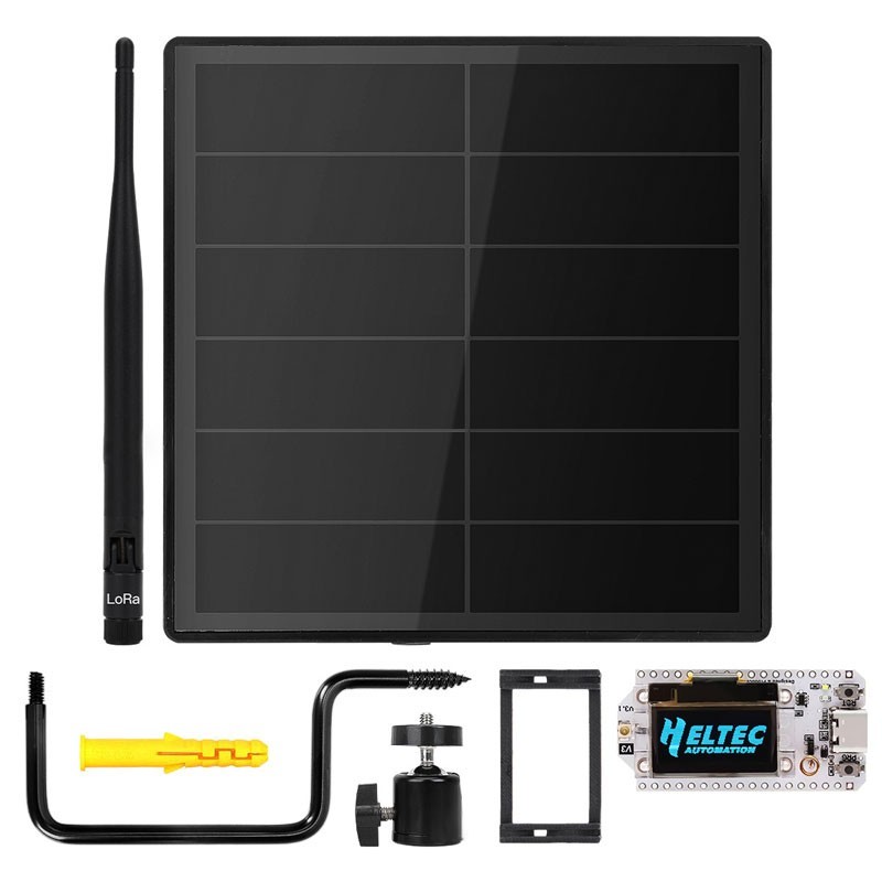 Meshtastic Solar Node 5W Solar Panel Heltec ESP32 V3 LoRa Communication IP66