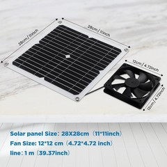 Solar Panel Fan Kit, 12W Weatherproof Solar Panel with DC Fan for Small Chick…