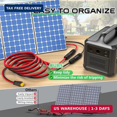 Vansdon Solar to XT60 Cable- 10AWG 30FT XT60 Solar Cable Charging Extension Cabl