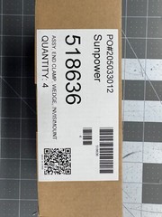 SunPower 518636 End Clamp, Wedge, InvisiMount Assembly, Box of 4