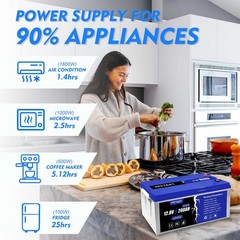 PFCTART 12.8V 200AH LiFePO4 Deep Cycle Lithium Battery for RV Camping Off-Grid