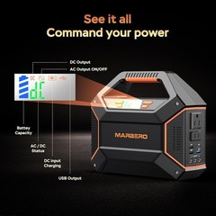 MARBERO 155Wh Portable Power Station 100W AC Outlet Solar Generator Camping Home