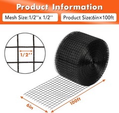 6 in x 50/100/120 ft Solar Panel Bird Guard Mesh Roof Protection with Fasteners