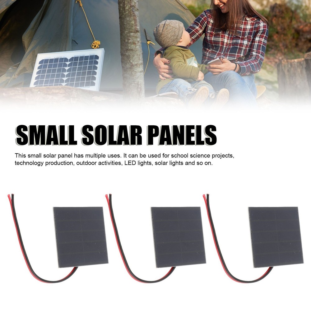 3 Set Small Solar Panels Professional 1W Monocrystalline Silicon High Efficiency
