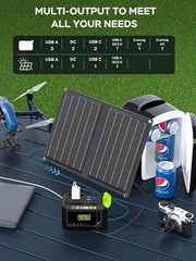 Emergency-Ready 88.8Wh Portable Solar Generator & 21W Panel – Lightweight Design