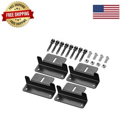 Set of 4 Black Aluminum Z Bracket Mounts – Ideal for Solar Panels Installation