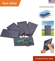 Versatile 5PCS Photovoltaic Solar Panels – Compact 5V 200mA Cells for Custom Use