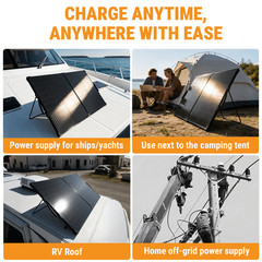 200W Foldable Solar Panel Kit,25% High-Efficiency A+ Monocrystalline Glass Panel