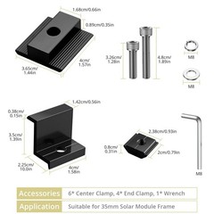 Solar Panel Mounting Brackets 10 PCS – T-Shaped Mid End Clamps for Roofs