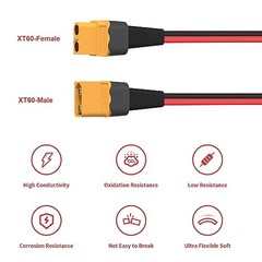 10AWG XT60 Extension Cable 2 6 10 20 35 50 75 2FT