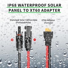 Solar Panel Connector to XT60 Connector Cable 20FT, 10AWG Solar to XT60 20 FT