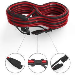 25FT SAE Extension Cable Quick Disconnect Connector 16AWG for Automotive & Solar
