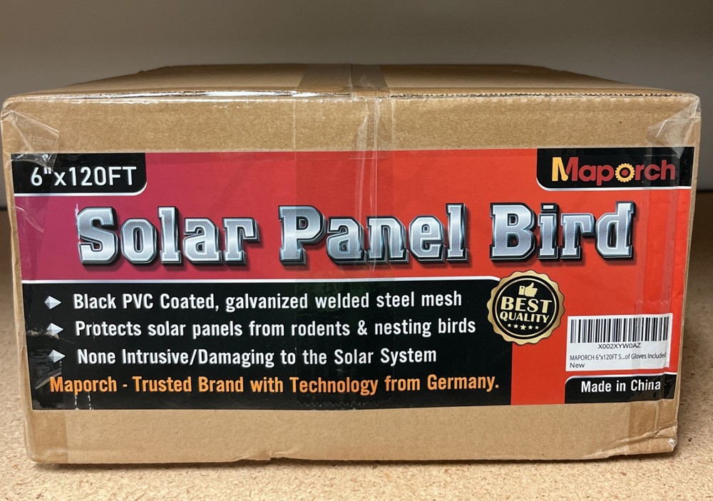 6″x120FT PVC Coated Galvanized Steel Black Solar Panel Bird Proofing Mesh Screen