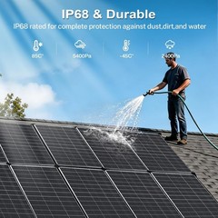 2PCS Solar Panel 400W(200*2) Bifacial N-Type PV Module 12V Home Off-Grid Battery