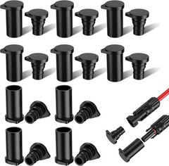 Twelve pairs weather-resistant solar connector caps.