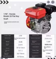 Small Engine 170F Gasoline-Powered Thresher Water Pump Grain Thresher