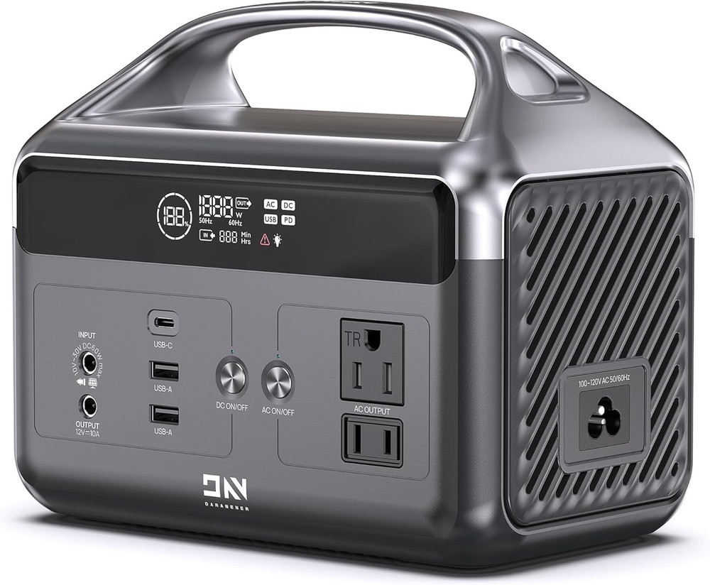 DaranEner Portable Power Station, 192Wh LiFePO4 Battery Backup Solar Generator w