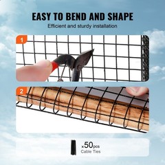8x100ft Solar Panel Bird Guard Roll 50pcs 1/2in Wires & Rust-proof PVC Coating