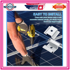 100x Solar Panel Mid Clamps 27mm Aluminum Brackets for Solar Mounting System