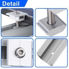 Universal Solar Panel Mounting Fixing Kit Rail Brackets End/Mid Clamp 30mm/35mm