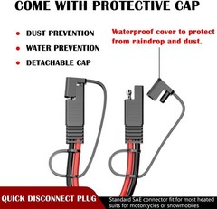 SAE to SAE Extension Cord 12AWG 10ft for Solar, RV, Car, Boat, Truck