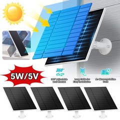 5W Solar Panel for Ring Camera Micro USB Type-C DC Port Outdoor Battery Charger