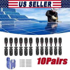 10Set Male Female Wire Cable Connector Set Solar Panel Waterproof Connector