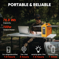 100W Portable Solar Power Station Generator Output AC 220V 110V Lifepo4 Power Ba