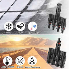 Solar Panel T Branch Connector 1 Male to 4 Female and 1 Female to 4 Male MC4 Cab