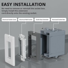 ABS 1/2 Inch Outlet Box Extender, Single Gang, Gray, 2 Pack | Single Gang Out…