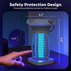 OnBeam Solar Bug Zapper Outdoor, Mosquito Zapper Outdoor Waterproof Electric Fly