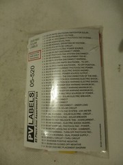 NEW PACK OF 85 PV LABELS NEC2020 SOLAR LABEL 05-520