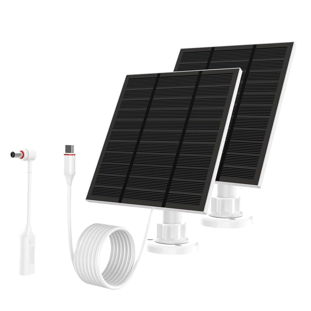 White 5W 5V Solar Panel Charger for Camera Outdoor Wireless