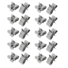 Solar Photovoltaic Parts Stainless Steel Cable Clip Clamp Silver Tone 20pcs