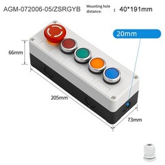 Assured 22mm Push Button Switch Control Box IP65 Rated for Water Resistance