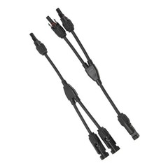 1 Pair Solar Panel Y Branch Parallel Cable 2 to 1 Solar Connectors