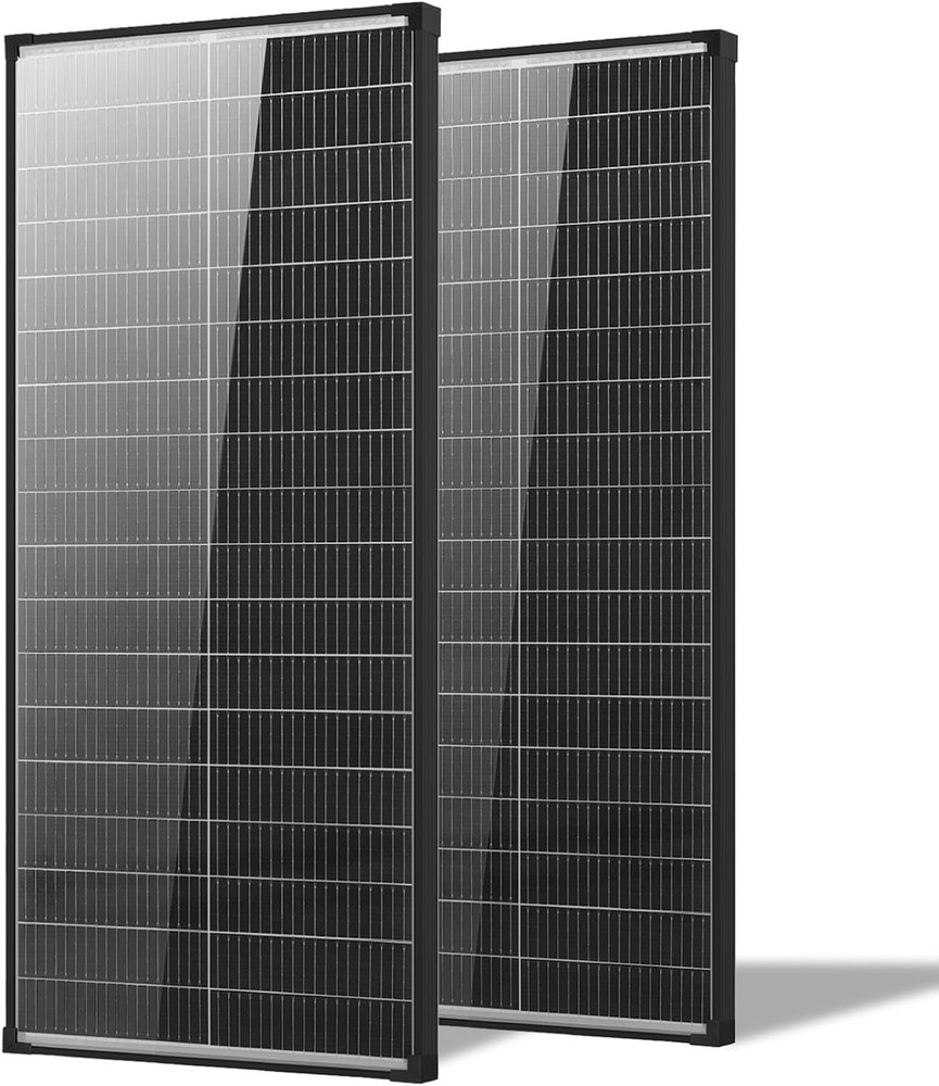 200 Watt Solar Panel,2Pcs 100W Bifacial Solar Panel,12V 18BB N-Type A+ Monocryst